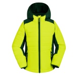 Kurtka puchowa Kamik Nell (całoroczna, wiatroszczelna, odblaskowa) żółto-zielona dla chłopców